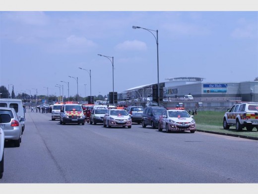 Emergency vehicles and police were deployed to the field opposite Bob van Reenen Stadium after a mob justice incident broke out.