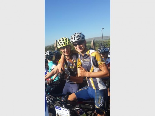 Reynhard Kriek en Bastian Viviers maak reg vir die wegspring.