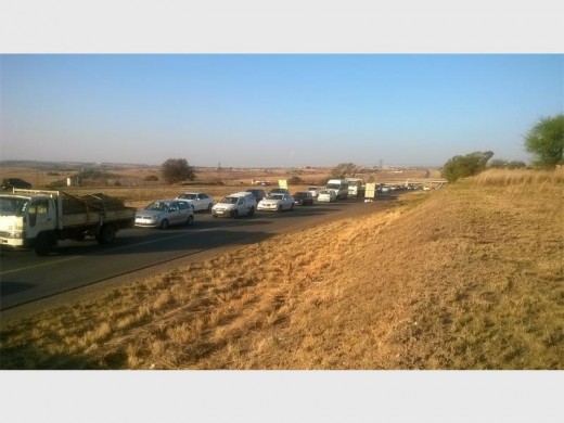Traffic is queuing on the N14 between Krugersdorp and Pretoria because of road works.