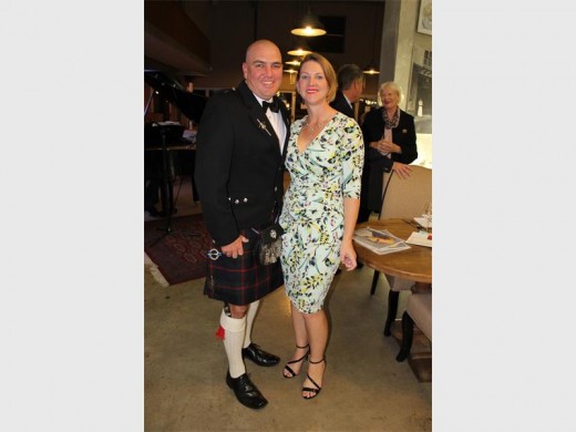 Grant and Sarah Chalmers arrived in style at the auction.