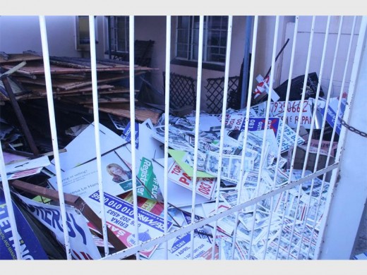 Hundreds of illegal posters and adverts are removed from traffic signs by Mogale City Traffic Department.