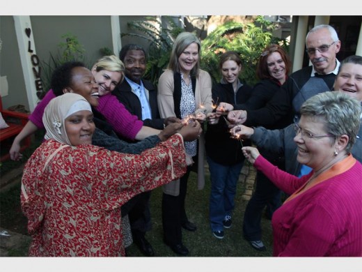 Workshop attendees (clockwise from bottom left) Gairoonisha Smith, Ocean Mokobane, Jenny van Rooyen, Phillip Mokgohloa, Ronèl Black, Sherry van Rooyen, Francis van Heerden, John Smith, Tracey Douglas Lines and Sonia Buys.