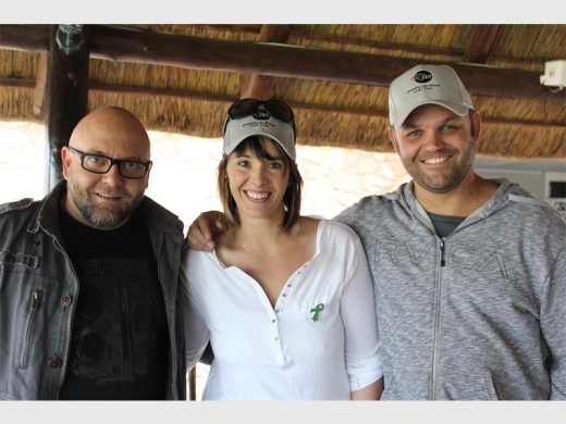 From left: radio personality Johrné van Huysteen, Dempsey's mother Claudette van Schoor and his uncle, Beyers van Schoor at the golf day fundraiser.