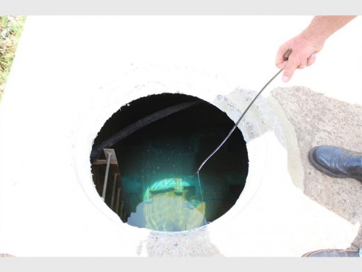In mid-January, the manhole was filled to capacity with clear water.