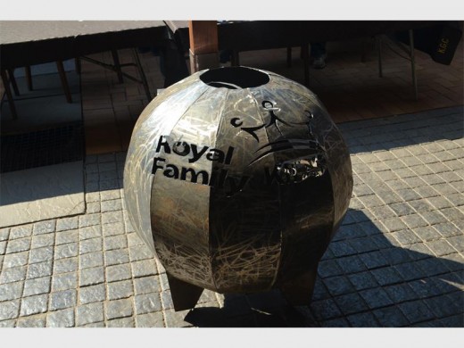 The winning team received a unique ornamental metal globe.