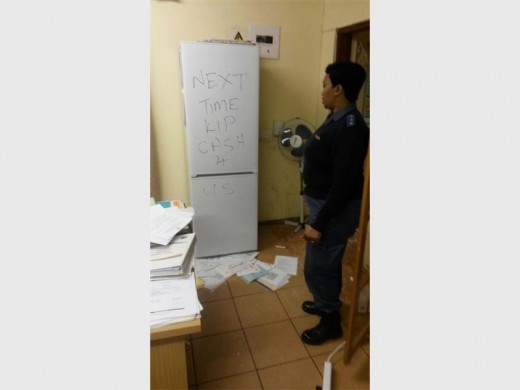 Tarlton police officers discovered a note left by the suspects on the fridge. Photo supplied.