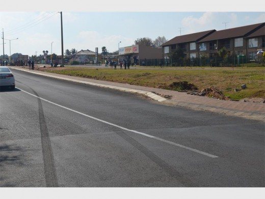 Skid marks leading to the crash site.