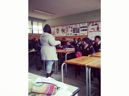 Busisiwe motivates local school children. Photo submitted
