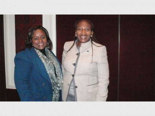 Making it onto the wall of excellence is Tsitsi Modise, owner of Tsitsi Bed and Breakfast, with the MMC of Human Settlement, Councillor Sylvia Thebenare.