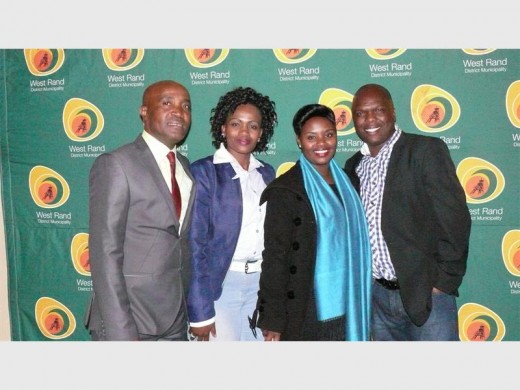 Zeblon Mphaphuli, Mpho Moloi, Mimi Lekwidi and Mojalefa Theko of the West Rand District Municipality.