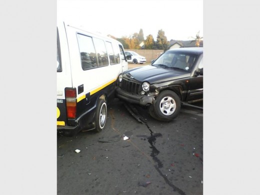The taxi involved in the three-way crash in Krugersdorp. Photo: Quick Response Service