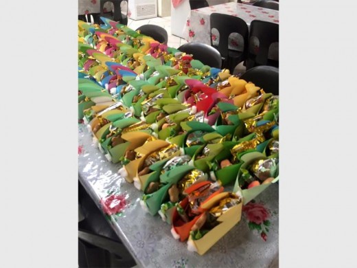 The sweetie packets that each child received.