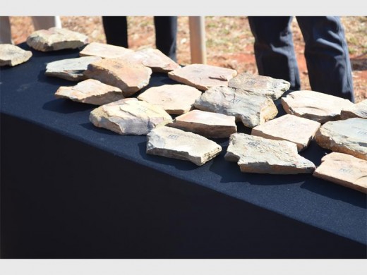 Some of the engraved rocks.