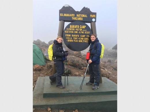 Gavin Bekker and his wife, Genevieve on Mount Kilimanjaro.