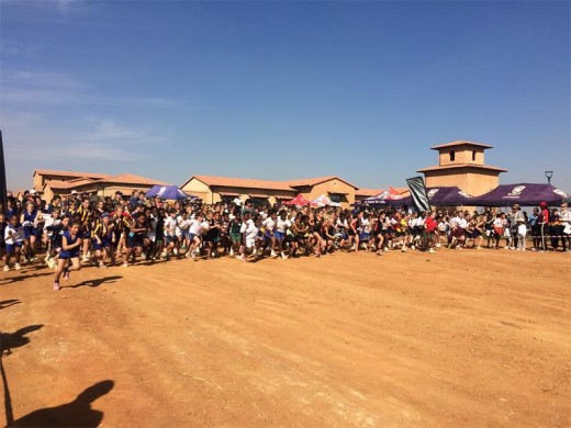 The mass of pupils in action.