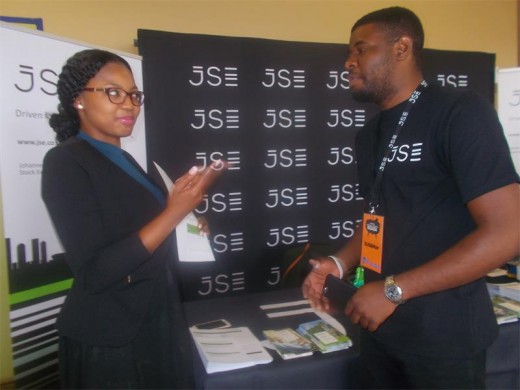 Phatu Modau from the JSE, with Siphokazi Melamane from PSG Financial Services.