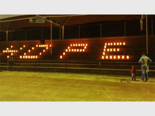 Die woord hope was met kersies op Hoërskool Monument se pawiljoen tydens die geleentheid op 14 Oktober. Foto: GPF Sektor 5.