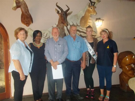 MMC for Integrated Environmental Management, Annette Fourie, and Morakane Mokoena and Leon van Zyl from the Department of Environmental Management with Red Ants CEO Johan Bosch, Miss Tourism SA Cindy-Lee Burrel and Monument High teacher Corlia Erasmus.