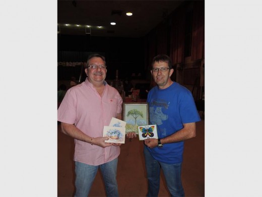 Lucky draw and best painting winners: Messrs Van Aardt and Jones.