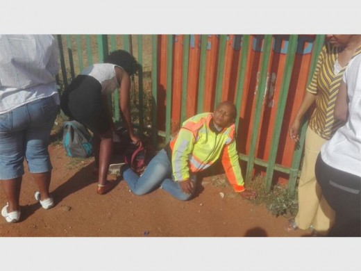 The injured Tshidi Kolwane before she was taken to hospital.
