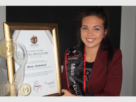 Bianca Rautenbach received the Young Dignity Award at this year’s Vita Basadi Awards. Photo: Bianca Pindral