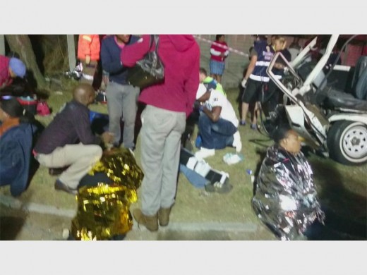 Eleven patients were treated on the side of the road after a mini-bus taxi and light motor vehicle collided.  Photo: HELP24