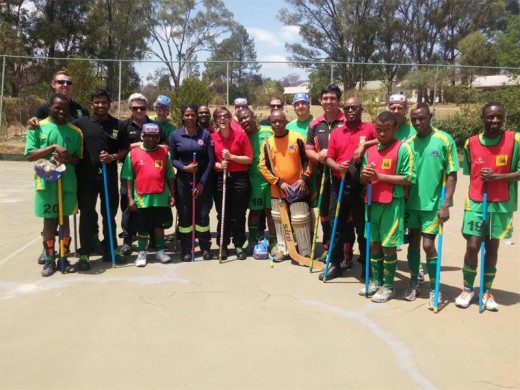 QRS faced Logwood Village in a floor hockey match recently and was stunned by how agile and quick the Logwood players were on the circuit. Photo: Supplied