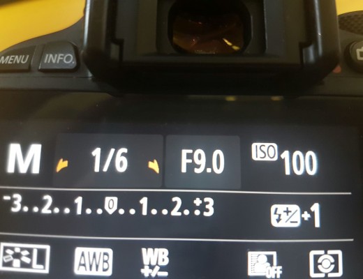 Make sure your camera is on Manual setting.  The M at the left of the screen reflects this. Second left is the shutter speed option.  Then the F-stop setting. Far right is the ISO.