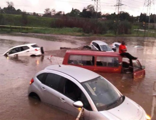Localised flooding after a severe storm. Photo: Facebook.