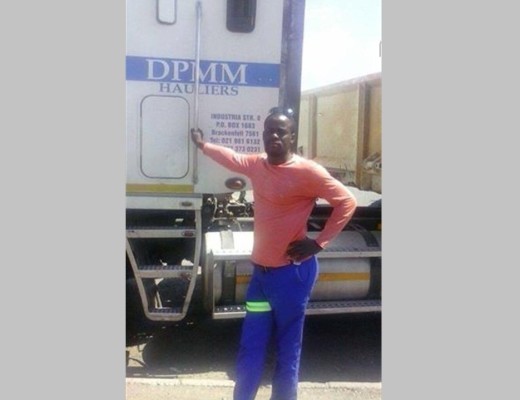 Vuyani, a trucker who – with the help of another – pulled more than 20 people to safety using truck straps.  Photo: Facebook