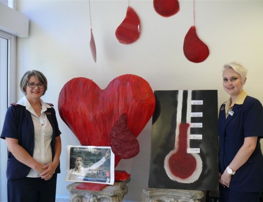 Sister Martie Joubert and client liaison officer Liesl-Mari Simon at their target meter.
