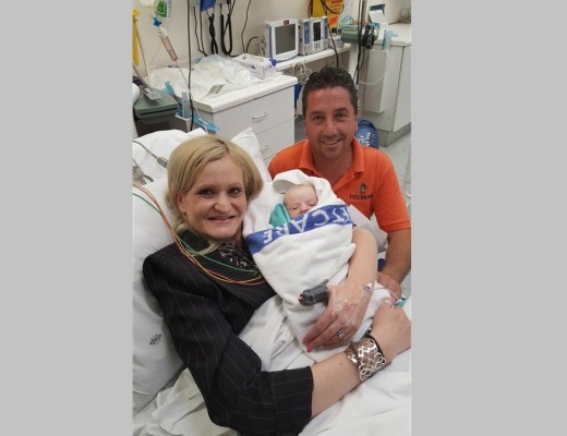 Baby Sutil and his parents Adéle and Ducan. Photo: Submitted.