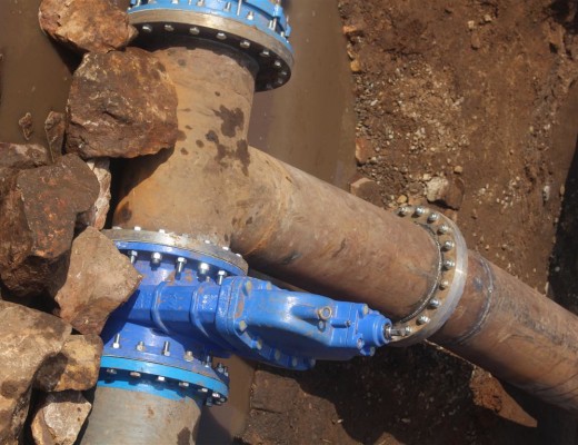 The pipe that was undergoing repairs. Photo: Bianca Pindral.