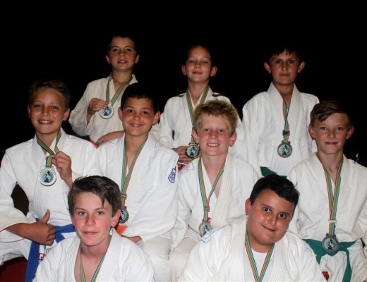 Back row: Paul van Gass, Danie Enslin and Otto van Eeden. Middle row: Kyle Wolter, Juan Swart, Ruben Basson and Nico Pieterse. Front row: Keagan Clancy and Hendrik Alberts. These judokas all won medals at this year's South African Judo Tournament held in Turffontein.
