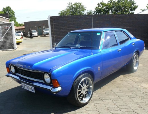 The stunningly beautiful blue 1974 Ford Cortina.
