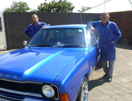 Jake and David Binder with their 1974 Ford Cortina.