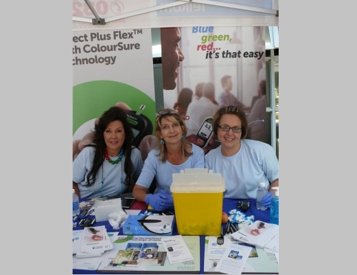 Diann Bruan, Corné du Plessis and Nadine Byliefeldt were responsible for the blood sugar test.