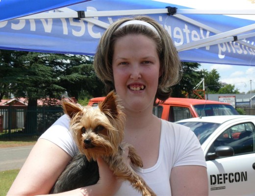 Denise Janse van Vuuren and her Yorkshire Terrier.
