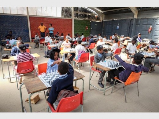 A group of primary school pupils playing chess at the Tsogo Sun Move for Life chess tournament. Photo: Tsogo Sun