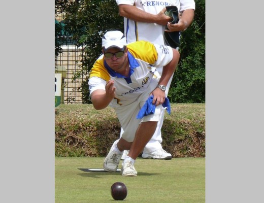 Rickus Heyster bowling his last ball.