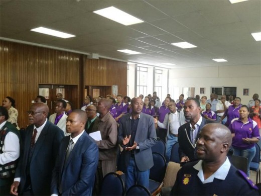 The Krugersdorp police station was filled with police officers, volunteers and community members who came together to pray for the well-being of the Krugersdorp community during the festive season. Photo: Krugersdorp Police