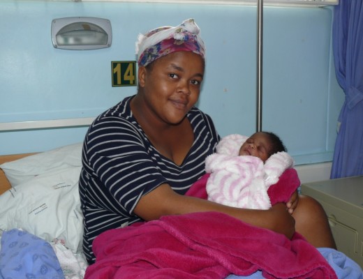 Baby Keabetswe with mom Yvonne Chiloane.
