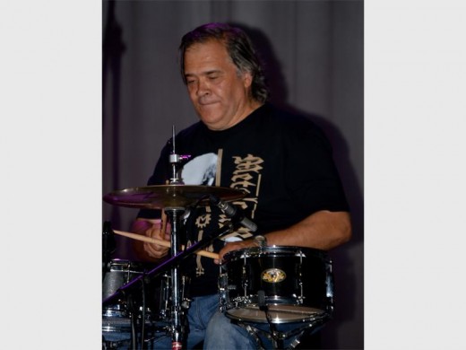 Drummer Gavin made a beat as the lead singer of his band sung his lungs out for charity. Photo: Andre Smith