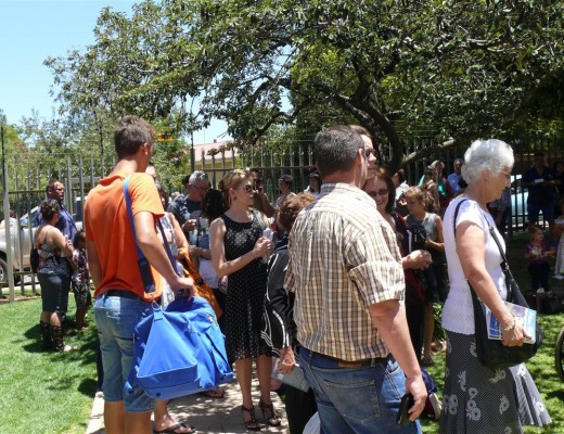 People waited in a long row to get a signed copy of the book.