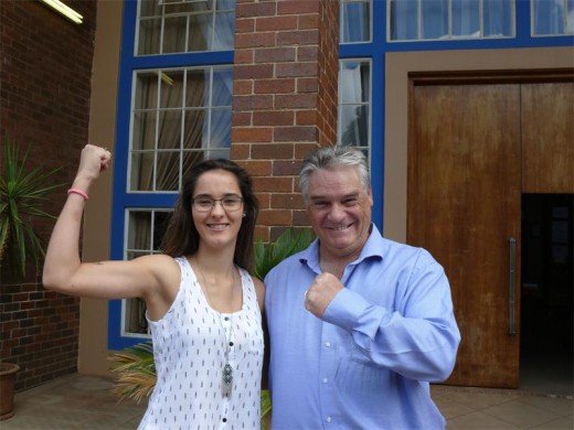 Alyssa van der Merwe, 2016 head girl, with KHS principal Ivan Bailey.