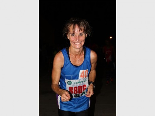 Lesley Train-Austin was the first female athlete to cross the 15km finish line. She walked away with a brand new 32'' flat screen TV.