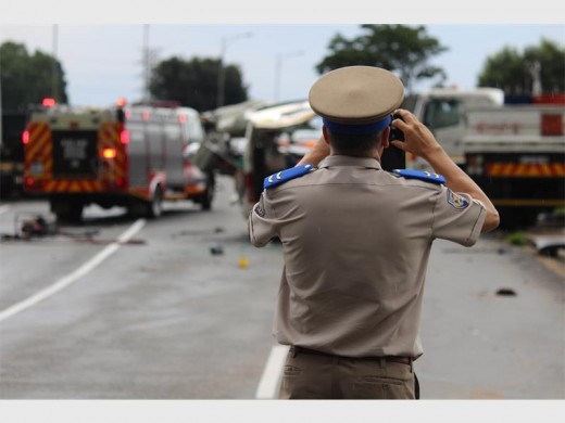 Officials took pictures of the scene while waiting for regional police to arrive.