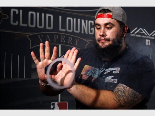 Cameron Whittle, cloud master or professional smoke blower, enjoys the characteristics of vaping as they allow him to blow smoke rings and then play with them in mid-air.