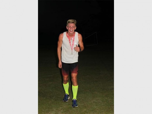 Ezra Ferreira, a well-known athlete in Randfontein and Krugersdorp came first in the 5km night race.