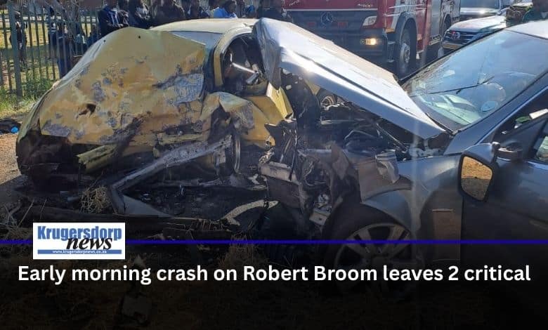 A head-on collision on Robert Broom Drive on Monday morning left two critically injured, with emergency crews and bystanders rushing to help.